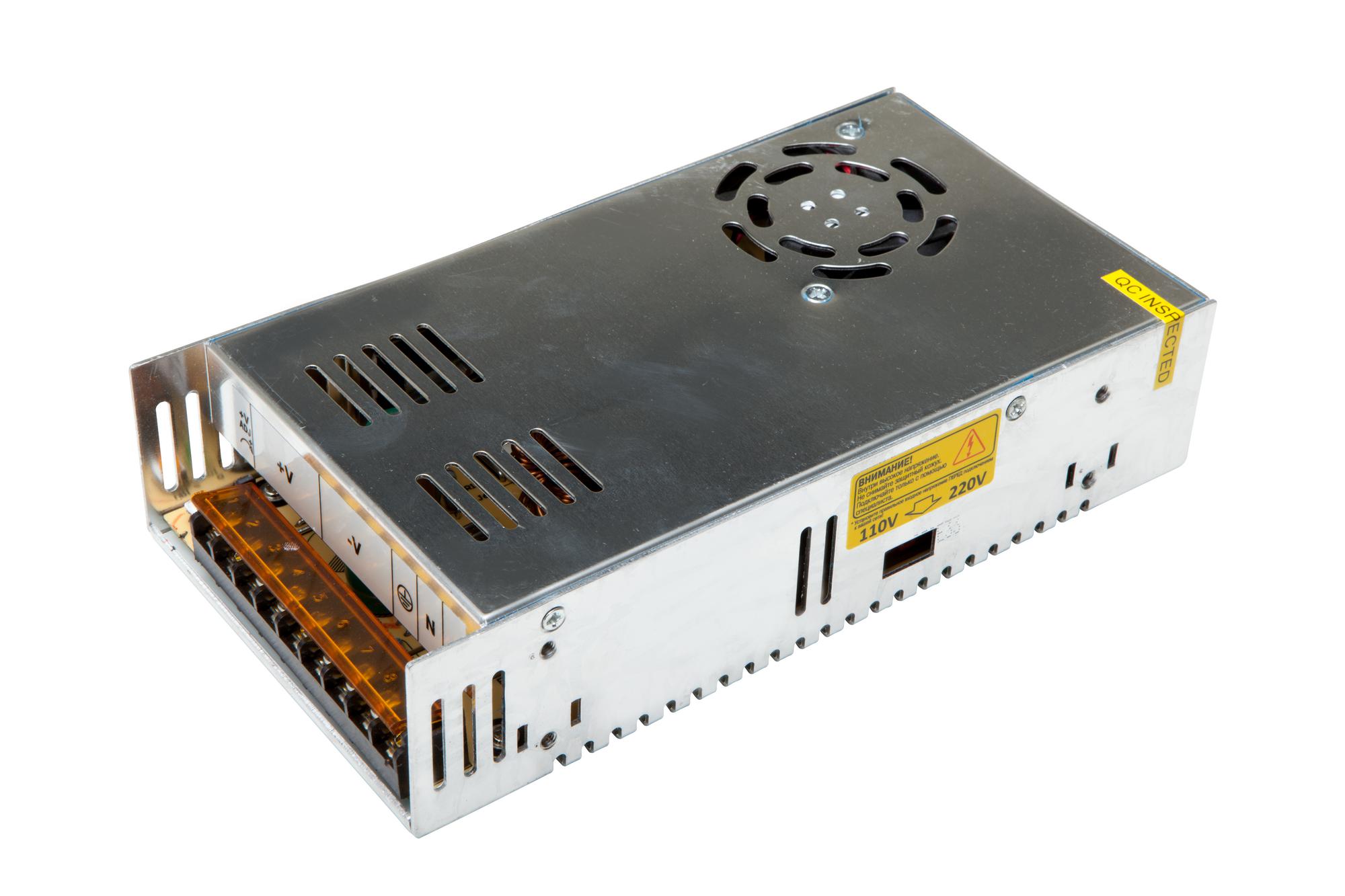 Блок питания 360W IP20 Infinilite для светодиодных лент, линеек, модулей, ламп, 12 В, DC, ток 30.00 A, интерьерный, металл